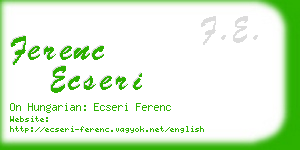 ferenc ecseri business card